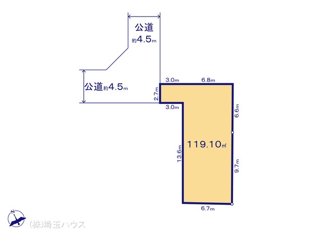 ��ʌ��t�����s���㐼4���ڂ̓y�n�̊Ԏ��}